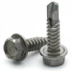 Sheet Metal Screws, Hex Washer Head, Self Driller TEK 2, Ultra Stainless Steel, #6-20