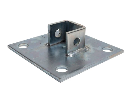 Square Strut Post Base Standard Short, For Unistrut Channel, 7 Hole, 6 ...