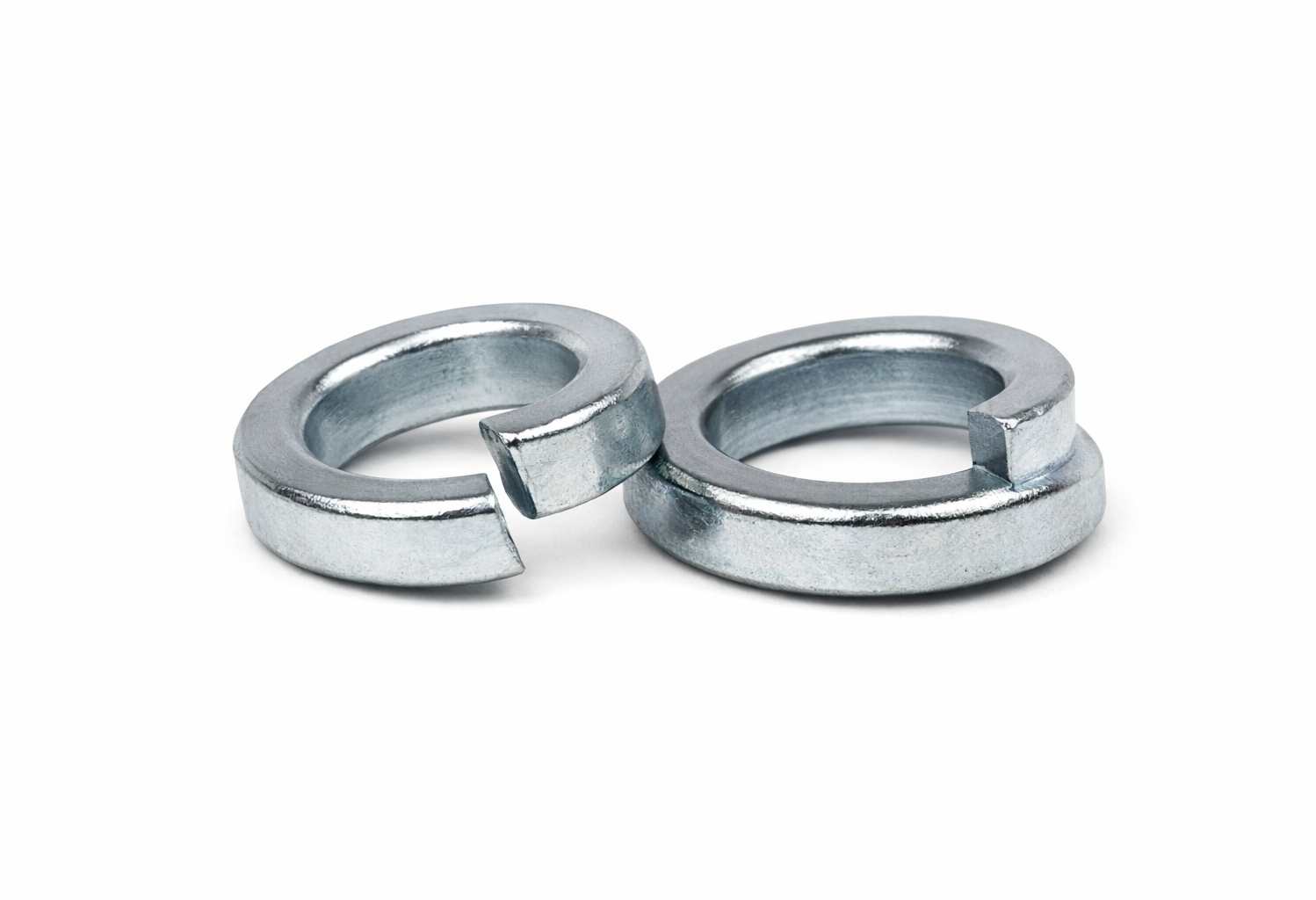 Metric Lock Washers, High Collar Split Ring, Zinc Plated Steel