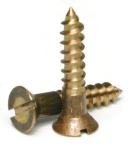 Wood Screws, Slotted Flat Head, Silicon Bronze, #10-13