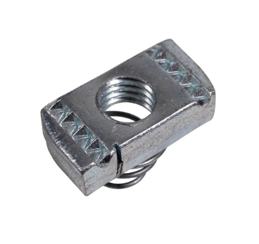 Short Spring Channel Nuts, Electro Galvanized Steel, 3/8