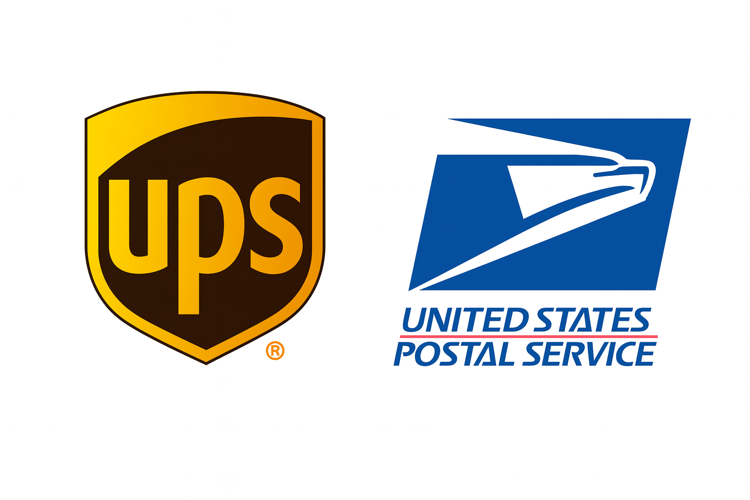 UPS and USPS logos