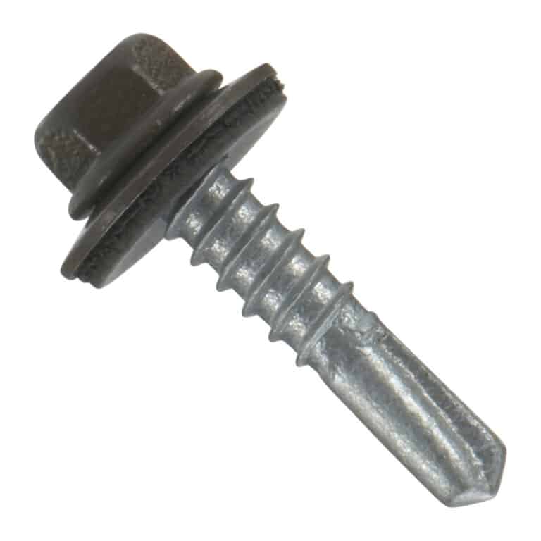 Roofing Screws, MetalGrip™, Self Driller, Galvanized Steel, Bronze, #12