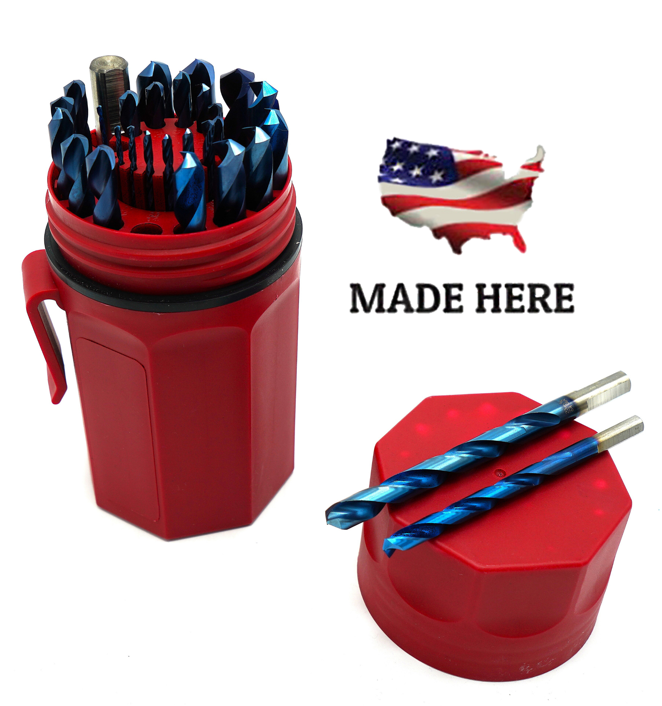 TD2X Duplex Coated Jobber Length High Speed Drill Bit Set - Red Ultradex