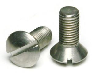 Machine Screws, Slotted Oval Head, Stainless Steel, 5/16"-24