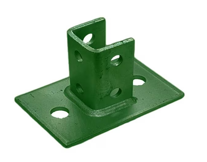 Rectangular Strut Post Base, Eight Hole, For Unistrut Channel, 6