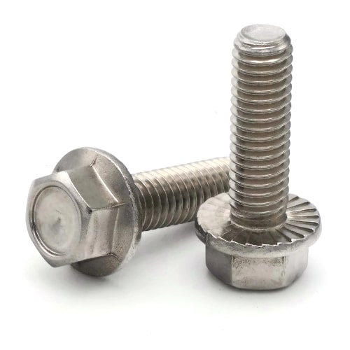 Flange Bolt, Serrated, Stainless Steel A2 (18-8), M10