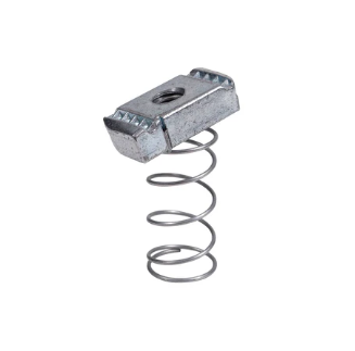 Spring Channel Nuts, Electro Galvanized Steel, 1/4
