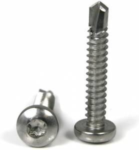 Sheet Metal Screws, Torx Star Drive (T-27) Pan Head, SD TEK 3, Stainless Steel 410, #12 x 1-1/2"