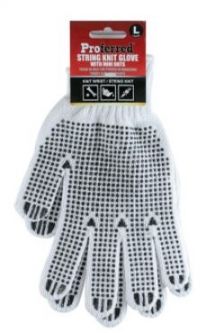 Cotton General Purpose Work Gloves, PVC Dots