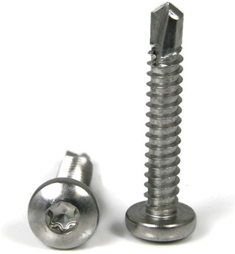 Sheet Metal Screws, Torx Star Drive (T-27) Pan Head, SD TEK 3, Stainless Steel 410, #12-14