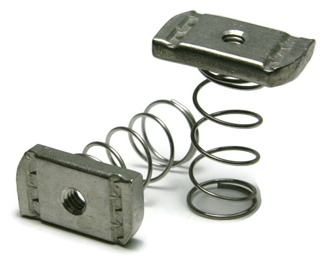 Spring Channel Nuts , Stainless Steel 316, 1/2"-13