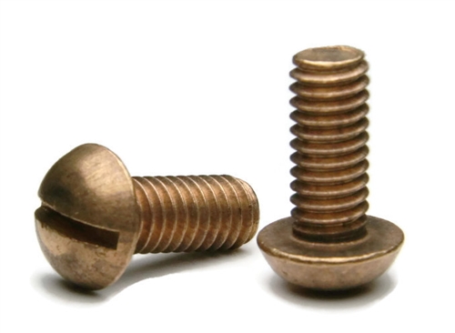 Machine Screws, Slotted Round Head, Silicon Bronze, #10-32