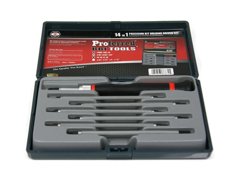 14 Piece Precision Bit Drive Set - Phillips, Slotted, Star Drive and Hex
