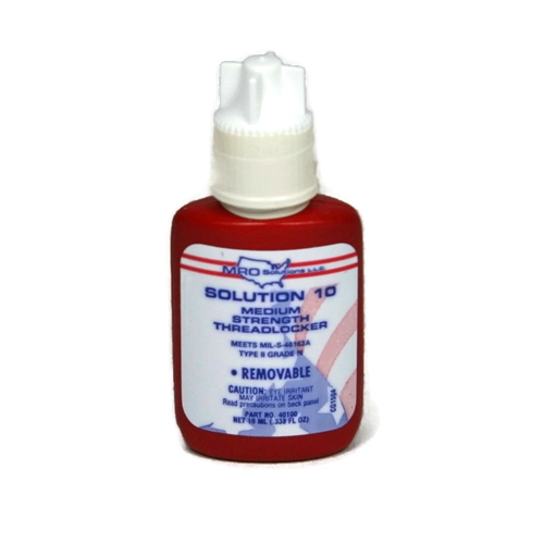 MRO Solution 10, General Purpose Medium Strength Blue Threadlocker - 10ml