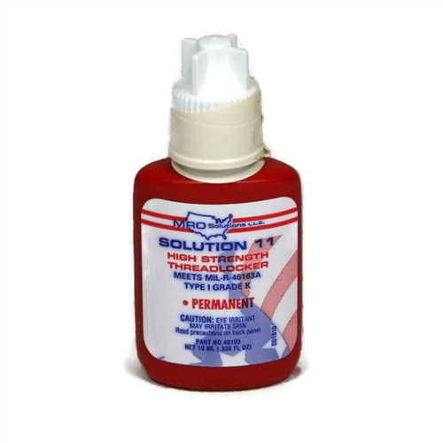 MRO Solution 11, High Strength Red Threadlocker 10ml