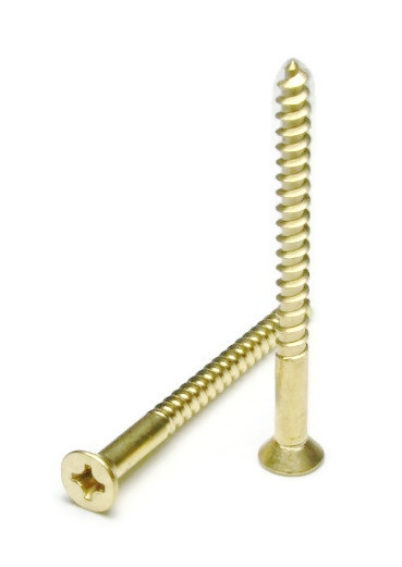 Wood Screws, Phillips Flat Head, Brass, #4