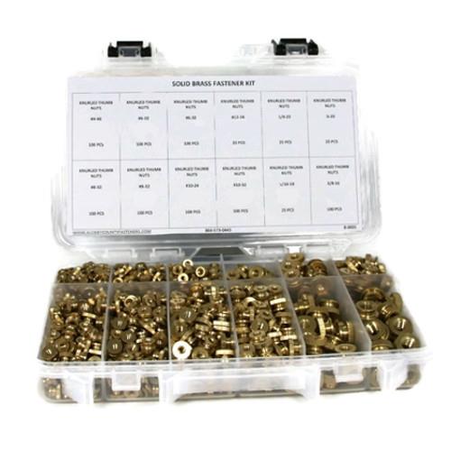 Kit Assortment, Knurled Thumb Nuts, Brass, 811 Pieces