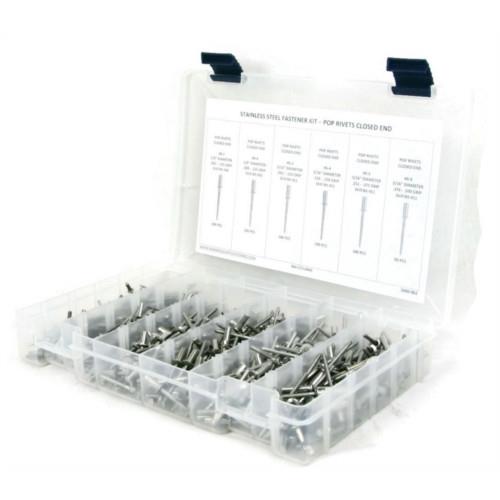 ロトルベスト　サイズ2 Kit Assortment, Pop Rivets, Closed End Sizes #4-2 through #6-8