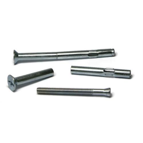Sleeve Anchors, Phillips/Flat Head, Zinc Plated Steel, 3/8