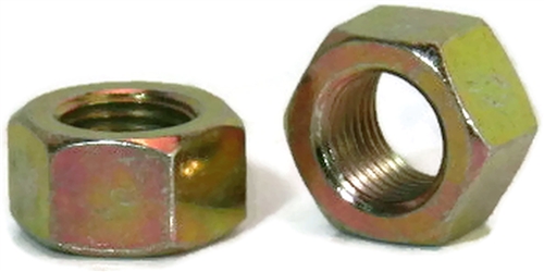 Hex Finish Nuts, Grade 8 Yellow Zinc, UNC, 1/2"-13