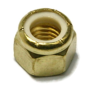 Nylon Lock Nuts, Brass, 1/4-20