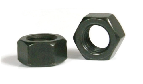 Hex Finish Nuts, Black Oxide Stainless Steel 18-8, 3/8"-16 (9/16" Flats x 21/64" Thick)