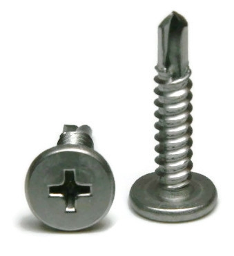 Sheet Metal Screws, Phillips Pancake Head, Delf Driller# TEK 3, Stainless Steel 410, #12-14