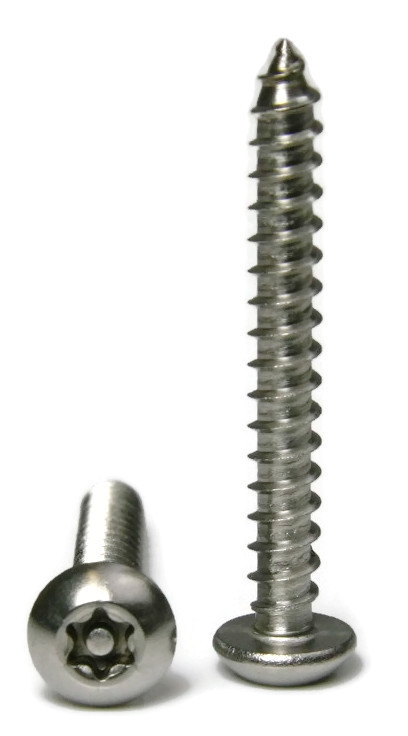 Fastenere #10 X 3/4" Torx Security Screws - Stainless Steel Sheet Metal, Button Head (Pack Of 50)