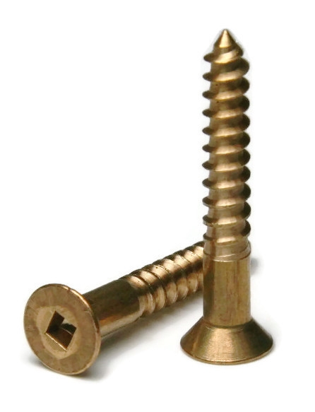 Wood Screws, Square Drive Flat Head, Silicon Bronze, #14-10 Wood Screws, Square Drive Flat Head, Silicon Bronze, #14-10