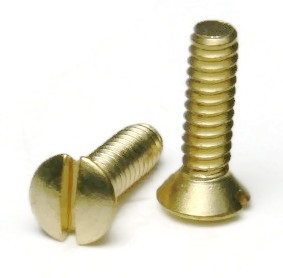 Machine Screws, Slotted Oval Head, Brass #6-32