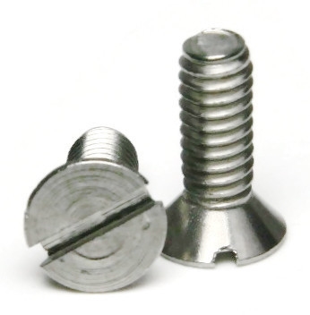 Machine Screws, Slotted Flat Head, Stainless Steel, #6-32