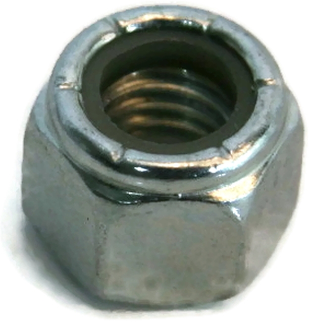 Metric Nylon Lock Nuts, Zinc Plated Steel