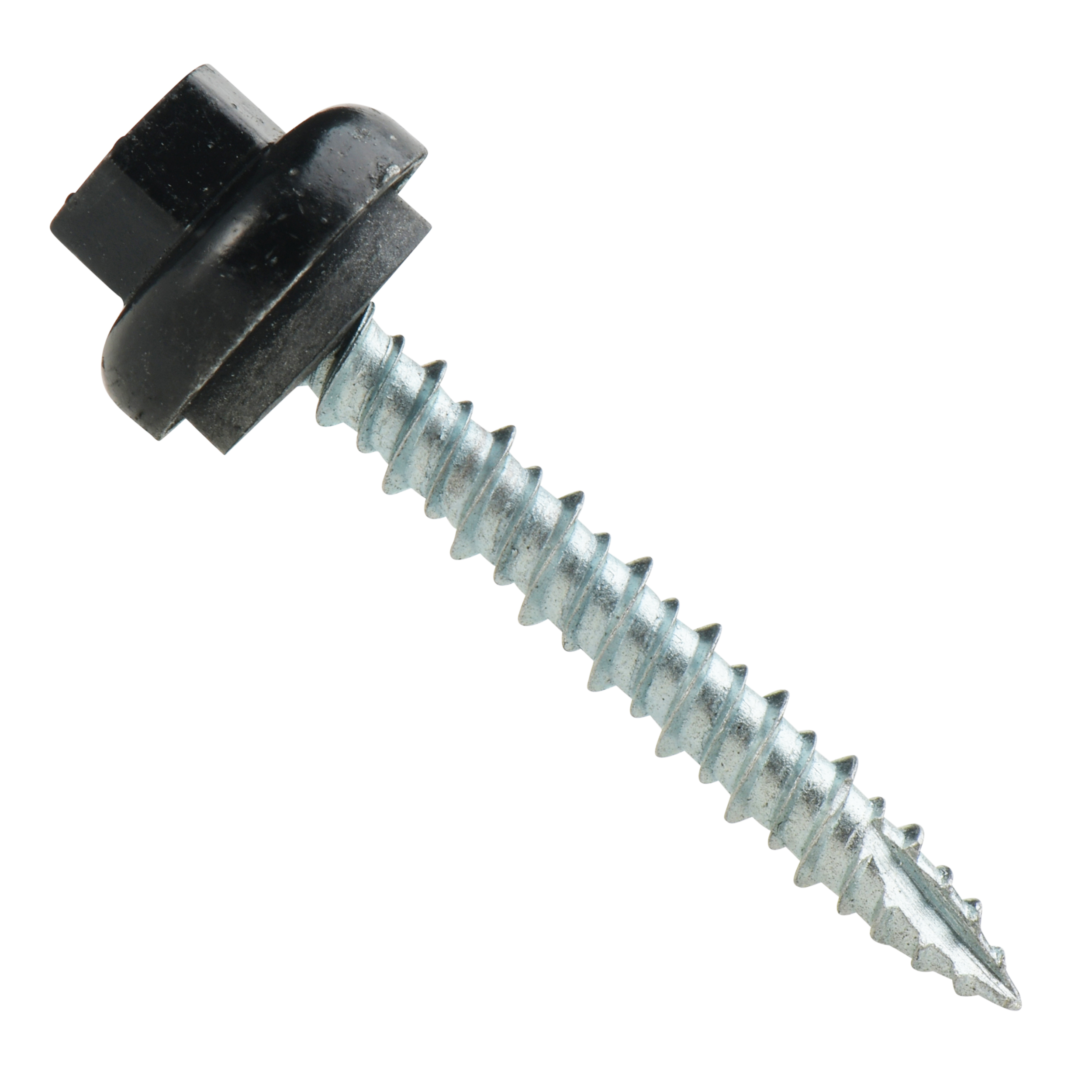 Roofing Screws, Pro-Z™, Hi-Lo Thread, Type 17 Point, Zinc Plated Steel, Black, #10
