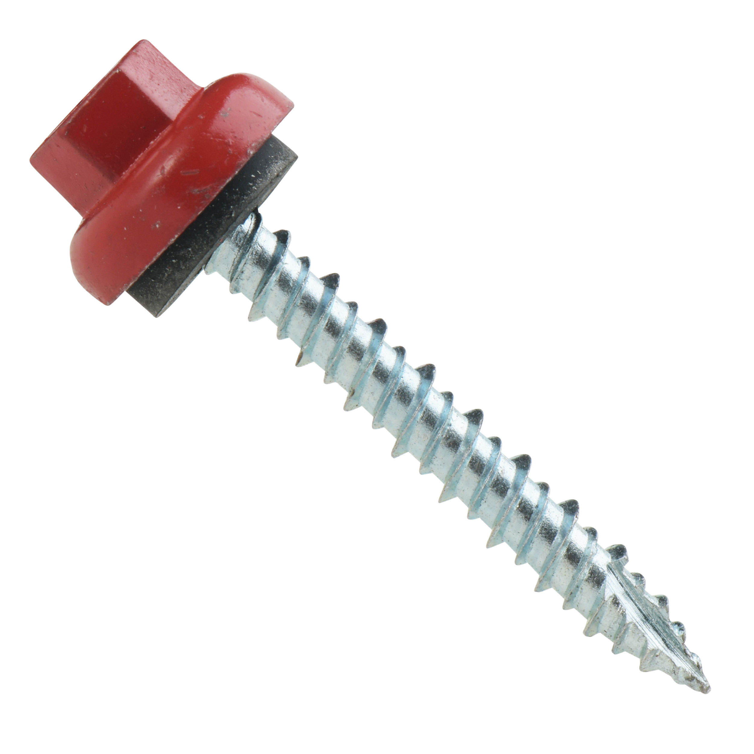 Roofing Screws, Pro-Z™, Hi-Lo Thread, Type 17 Point, Zinc Plated Steel, Crimson Red, #10