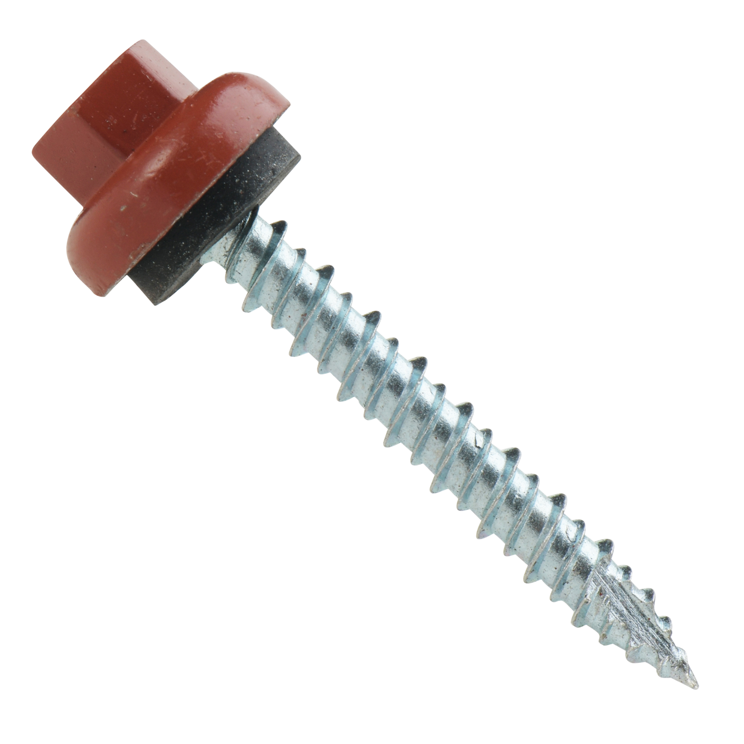 Roofing Screws, Pro-Z™, Hi-Lo Thread, Type 17 Point, Zinc Plated Steel, Red, #10