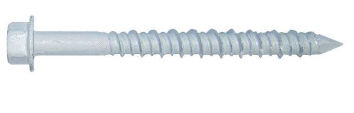Concrete Screws, White Ruspert Coated, Slotted Hex Washer Head, 1/4"