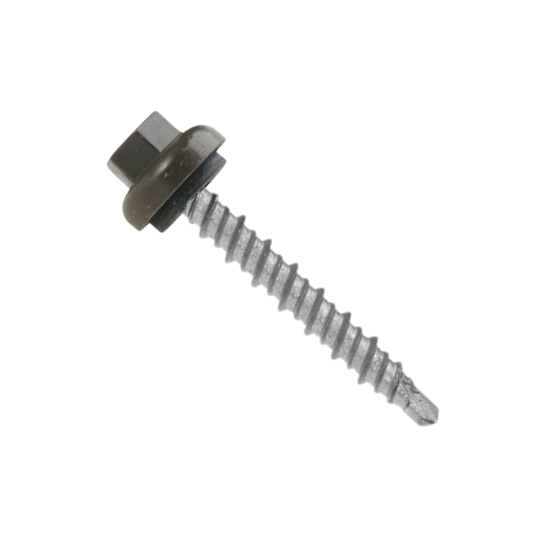 Roofing Screws, Pro-Z™, Hi-Lo Mini-Driller, Bronze, #10
