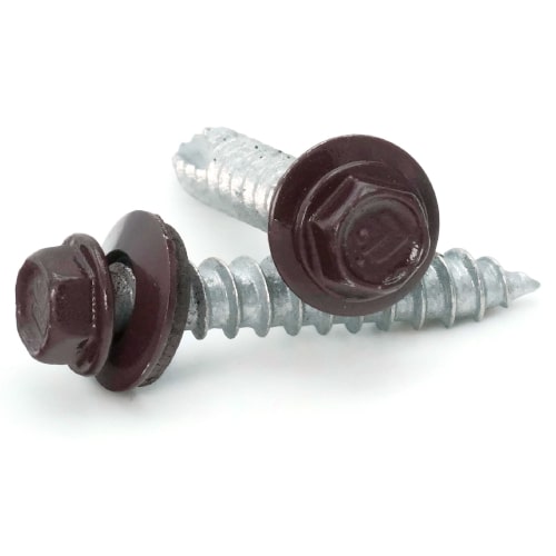 Roofing Screws, FastGrip™, Sharp Point, Stainless Steel 18-8, Burgundy, #9 Roofing Screws, FastGrip™, Sharp Point, Stainless Steel 18-8, Burgundy, #9