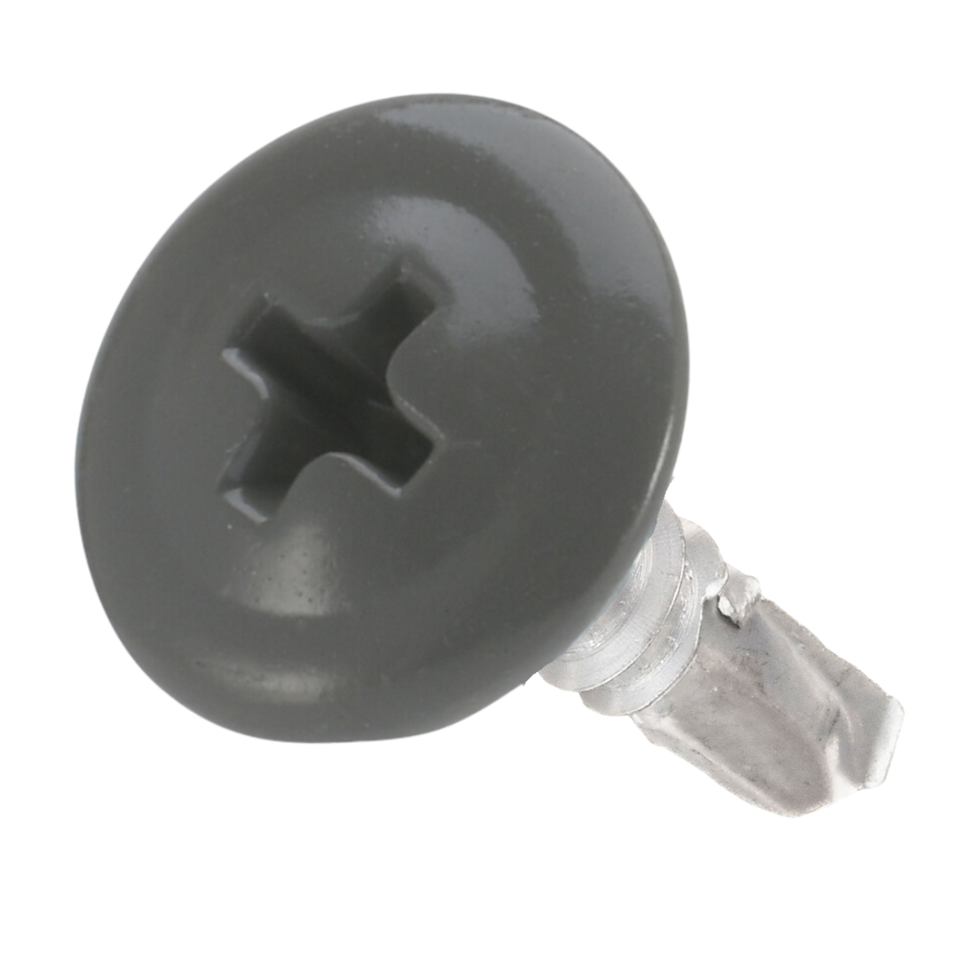 #8 Zinc Plated Phillips Wafer Head Self Drilling Screw - Charcoal