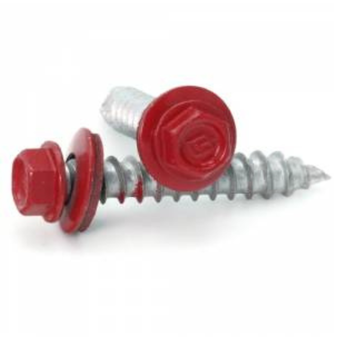 Roofing Screws, FastGrip™, Sharp Point, Stainless Steel 18-8, Crimson Red, #9 Roofing Screws, FastGrip™, Sharp Point, Stainless Steel 18-8, Crimson Red, #9