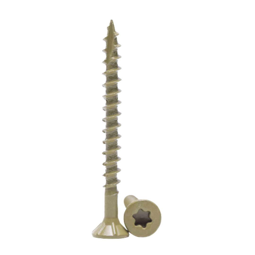 Deck Screw, DeckGrip Salt Spray Coated, Star Drive, Type 17, #8 x 1-5/8", T-25