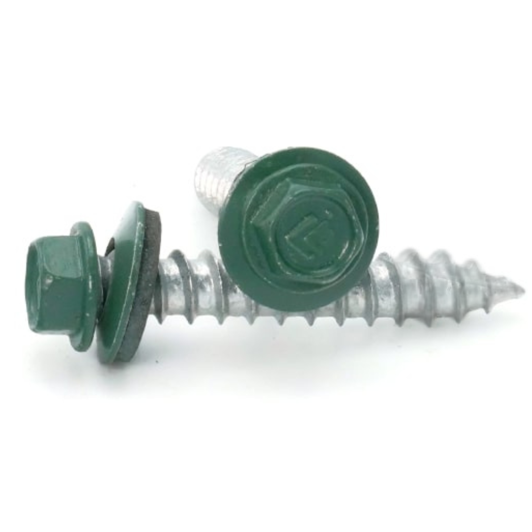 Roofing Screws, FastGrip™, Sharp Point, Stainless Steel 18-8, Green, #9 Roofing Screws, FastGrip™, Sharp Point, Stainless Steel 18-8, Green, #9