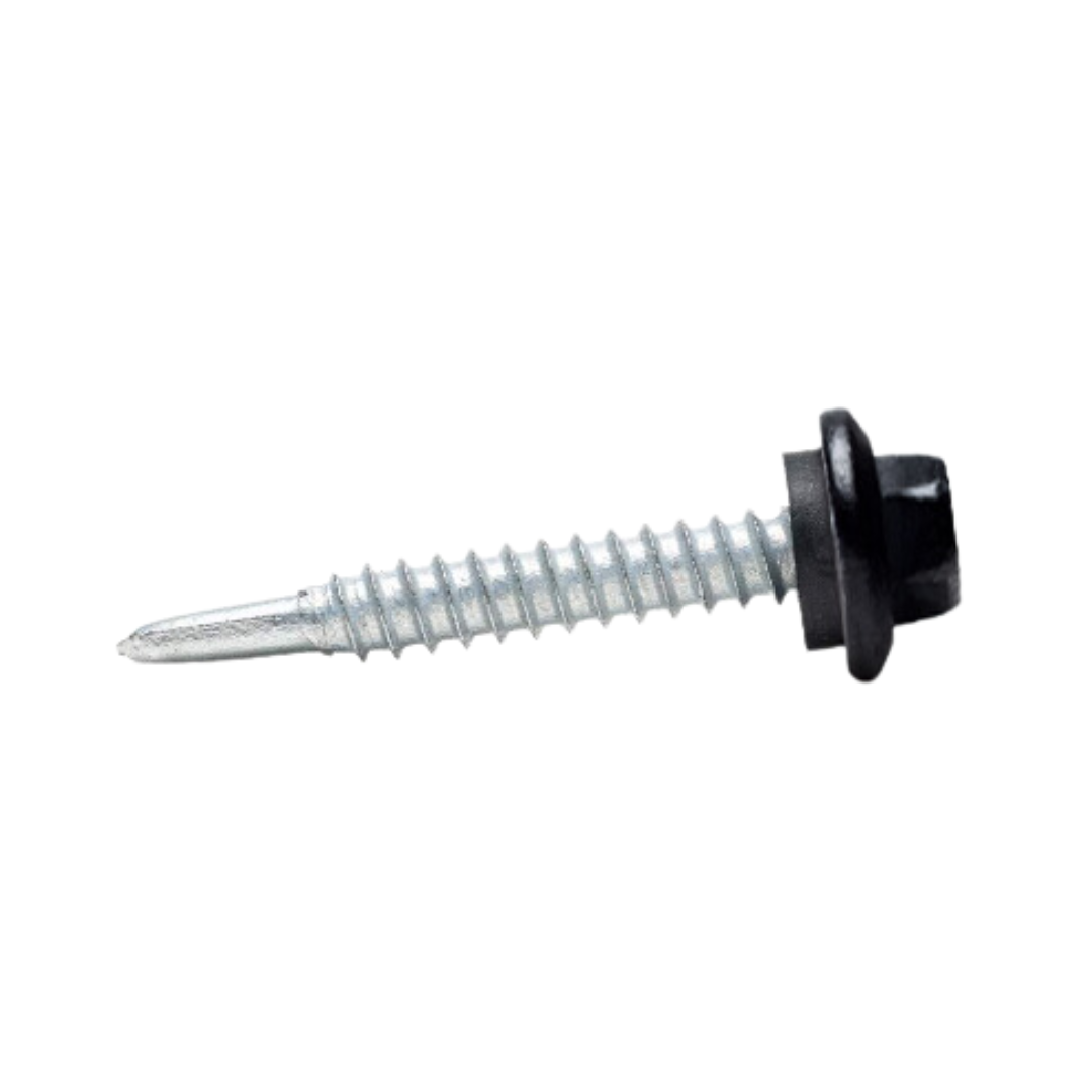 Roofing Screws, MetalGrip™ Stitch, T3, Self Driller, Galvanized Steel, Black, #14 x 7/8"