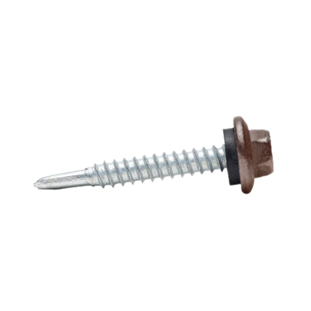 Roofing Screws, MetalGrip™, T3, Self Driller, Galvanized Steel, Bronze, #12