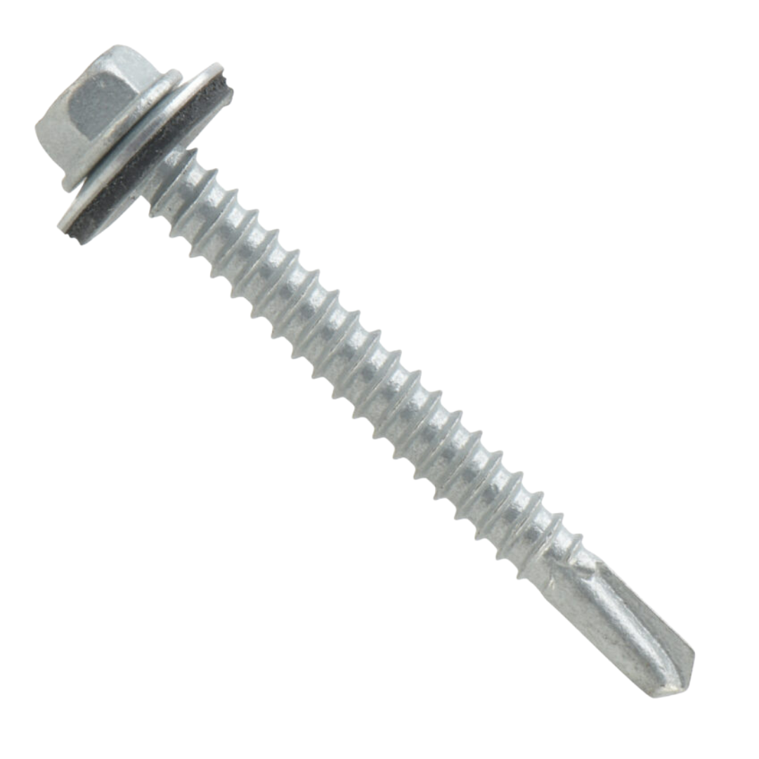 Roofing Screws, MetalGrip™, Self Driller, Galvanized Steel, Unpainted, #12