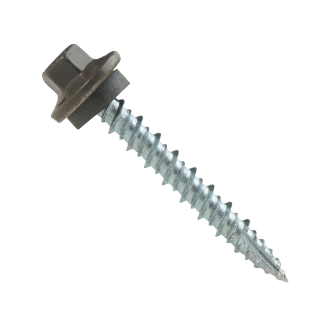 Roofing Screws, ProCap™, Hi-Lo Thread, Type 17 Point, Stainless Steel 304, Bronze, #10 Roofing Screws, ProCap™, Hi-Lo Thread, Type 17 Point, Stainless Steel 304, Bronze, #10