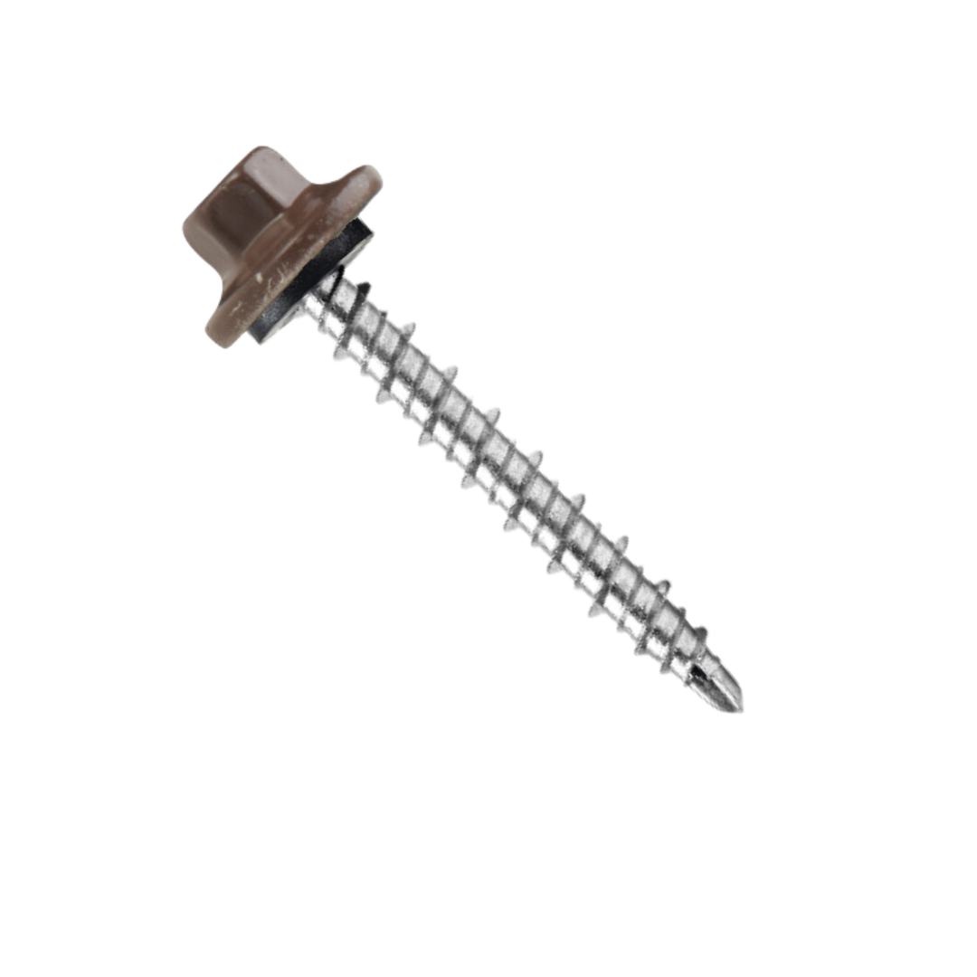 Roofing Screws, ProCap MINI-DRILLER™, Stainless Steel 304, Brown, #10