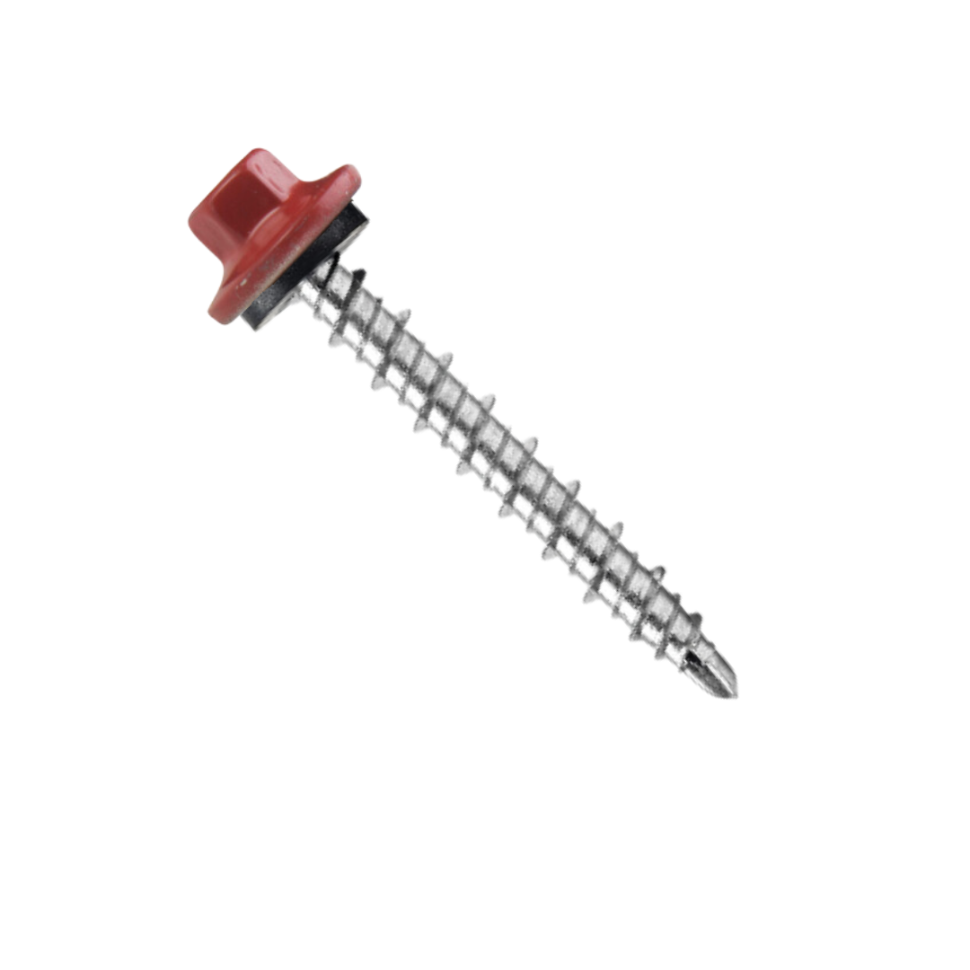 Roofing Screws, ProCap MINI-DRILLER™, Stainless Steel 304, Crimson Red, #10