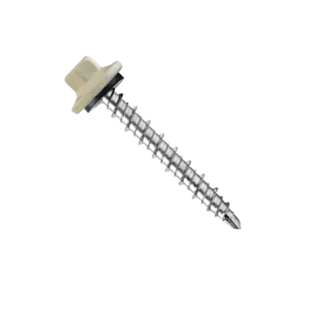 Roofing Screws, ProCap MINI-DRILLER™, Stainless Steel 304, Ivory, #10